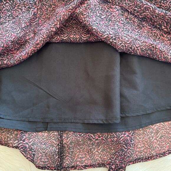 The Nicole Richie Collection V Neck Pink Black Ruffle Sleeve Dress Small - Picture 3 of 9